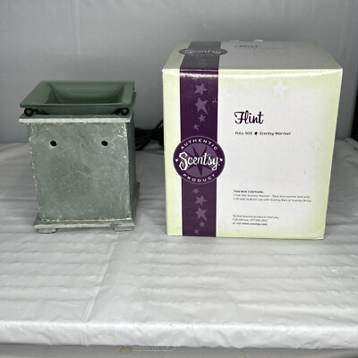 Scentsy FLINT Natural Slate & Glass Warmer Mineral Rock Collection Sleek & Edgy