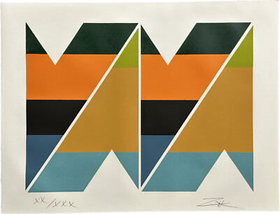 Larry Zox Scissors Jack II 1979 Original Signed Silkscreen Hard Edge