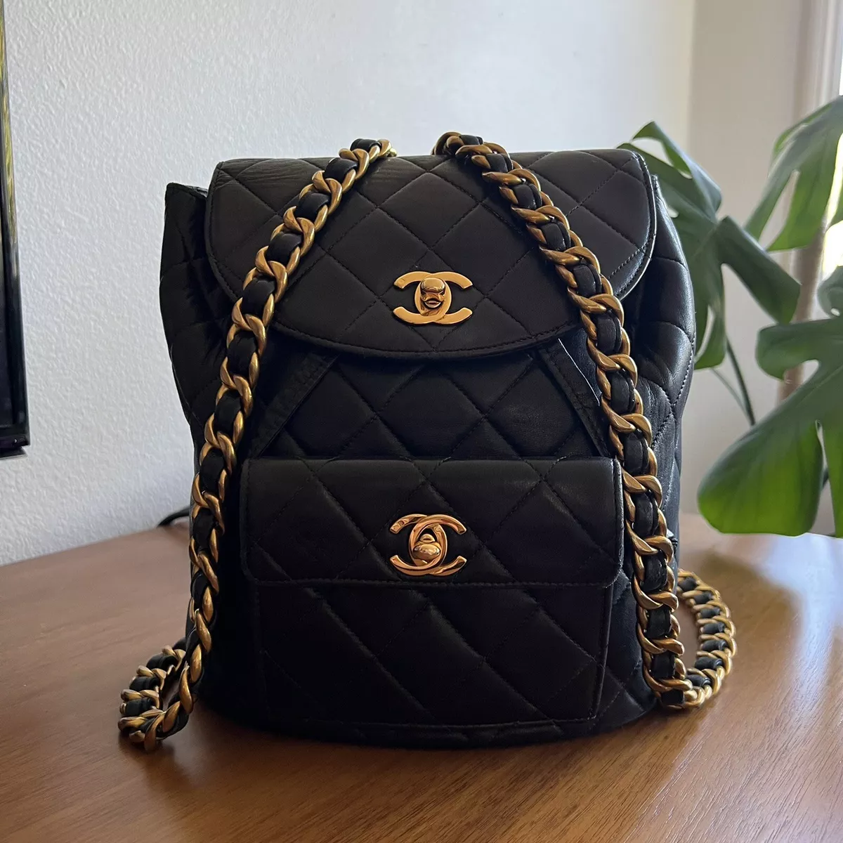 Chanel Vintage Black Duma Backpack Bag