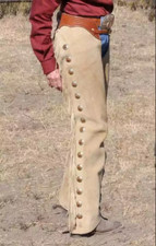 Men Native American Suede Leather Pant Rodeo Mountain Western Cowboy Chap