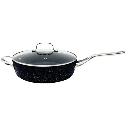 4.7-Quart Deep Saute Pan with Glass Lid and Stainless Steel Handles