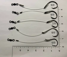 4 Pieces Heavy Duty Hatteras Style Drum Rig OBX Fish Finder Rig Red Drum 1/0 9/0