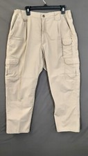 5.11 Tactical Series Cargo Pants Men's 36x30 Beige Canvas Workwear Zip Pockets