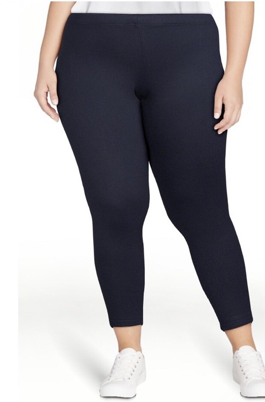 Terra And Sky Women’s Fleece Lined Navy Blue Brushed Leggings Size 3X NWT