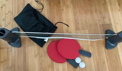 Umbra Pongo Portable Retractable Ping Pong Table Tennis Set Red Black