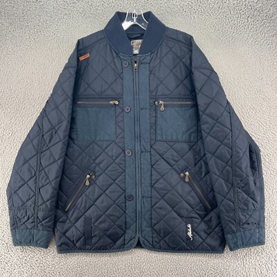 Akademiks Quilted Jacket Mens Extra Large Blue Puffer Full Zip Streetwear HipHop