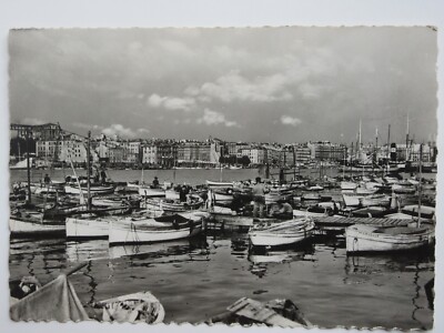 Marseille FRANCE Boats in the Port Vintage Real Photo Postcard - Nice!