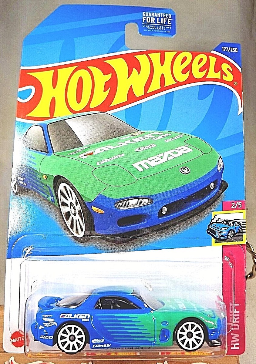 2022 Hot Wheels #177 HW Drift-Falken 2/5 '95 MAZDA RX-7 Blue w
