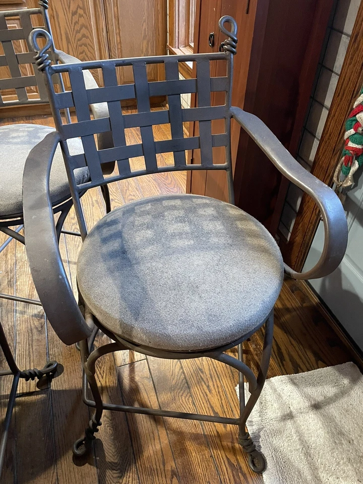 3 taburetes giratorios 360 de hierro forjado muy pesados de colección iguales - 1 dueño Foto 2 de 4