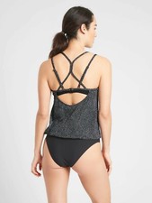 Athleta Black Sands Blousy Tankini, Black SIZE 34 B/C 34B/C 446928 N0903
