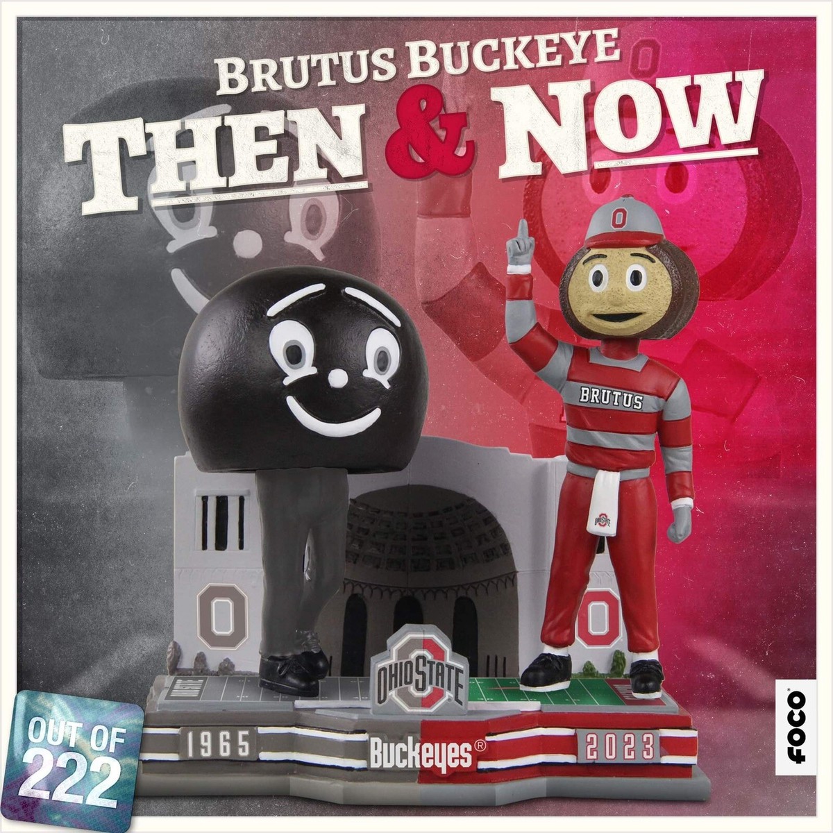 BRUTUS the BUCKEYE Ohio State Buckeyes “Then & Now” Mascot