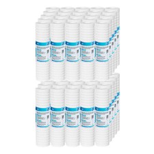 50PK 10"x2.5" Grooved Sediment Water Filter Whole House RO 50/30/5/1/0.5 Micron