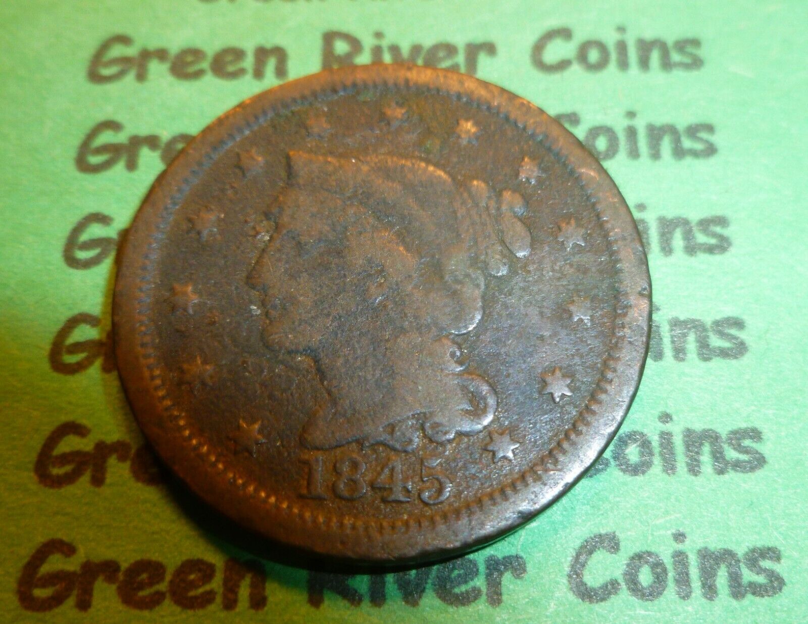 1845  U S Braided Hair Large  Cent   #VJ45 (1839-1857) Lower Gra