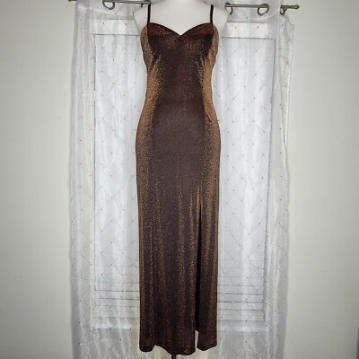 Vtg Betsy & Adam Sz 6 Copper Brown Dark Romance Vampy Maxi Holiday Party  Dress | eBay