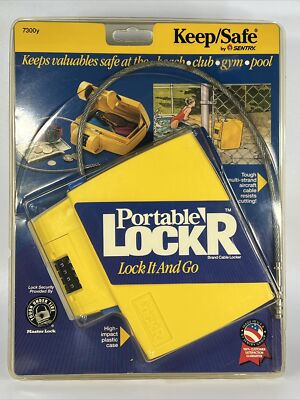 Keep/Safe by Sentry Portable Locker 7300Y Lock it & Go 4 Number Cable Lock - VTG