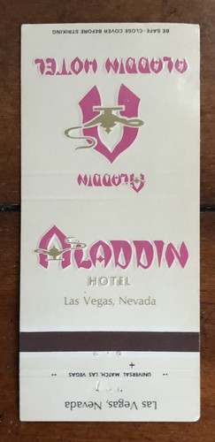 Aladdin Hotel Las Vegas Nevada Matchbook solo sin coincidencias vintage - Imagen 2 de 3