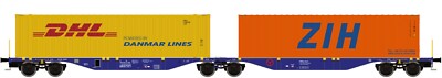 Mehano 90663 Containertragwagen Sggmrss 90' der CBR, DHL / ZIH, NEUHEIT selten