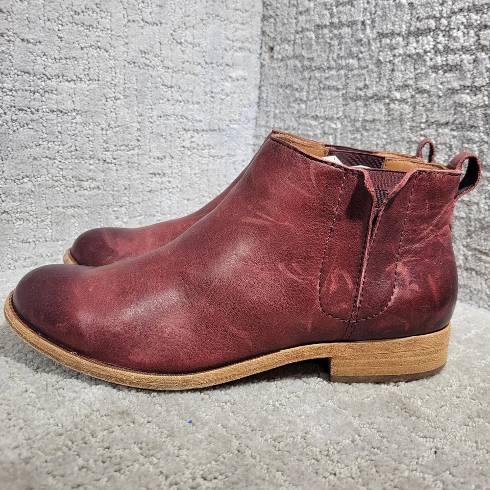 Botas Chelsea femininas Korks Ease Mindo tamanho 9M couro borgonha EUA K26447 - Imagem 4 de 4