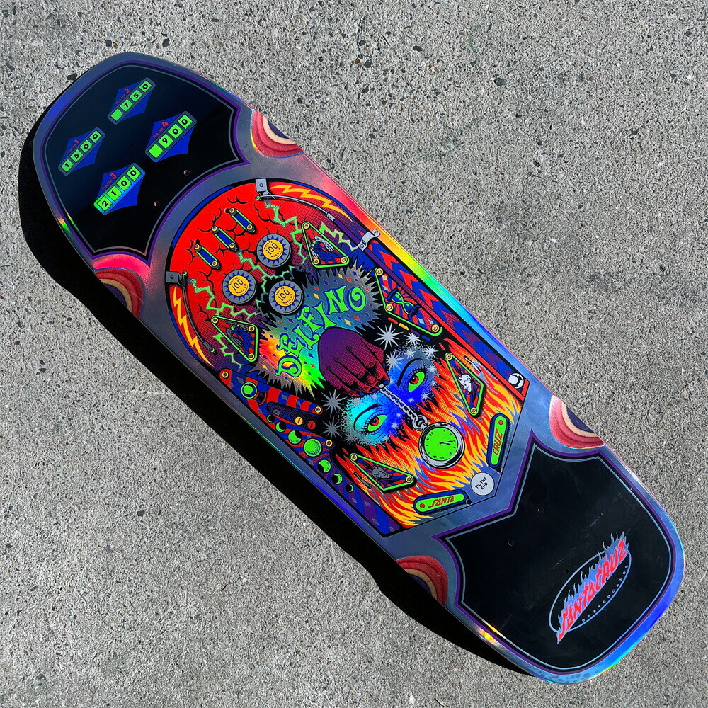 SANTA CRUZ Skateboard Deck DELFINO PINBALL SHAPED 9.14 in Unused