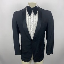 1950s After Six Rudofker Tuxedo Jacket Suit Blazer Coat Vintage Black Mens 39 Rg