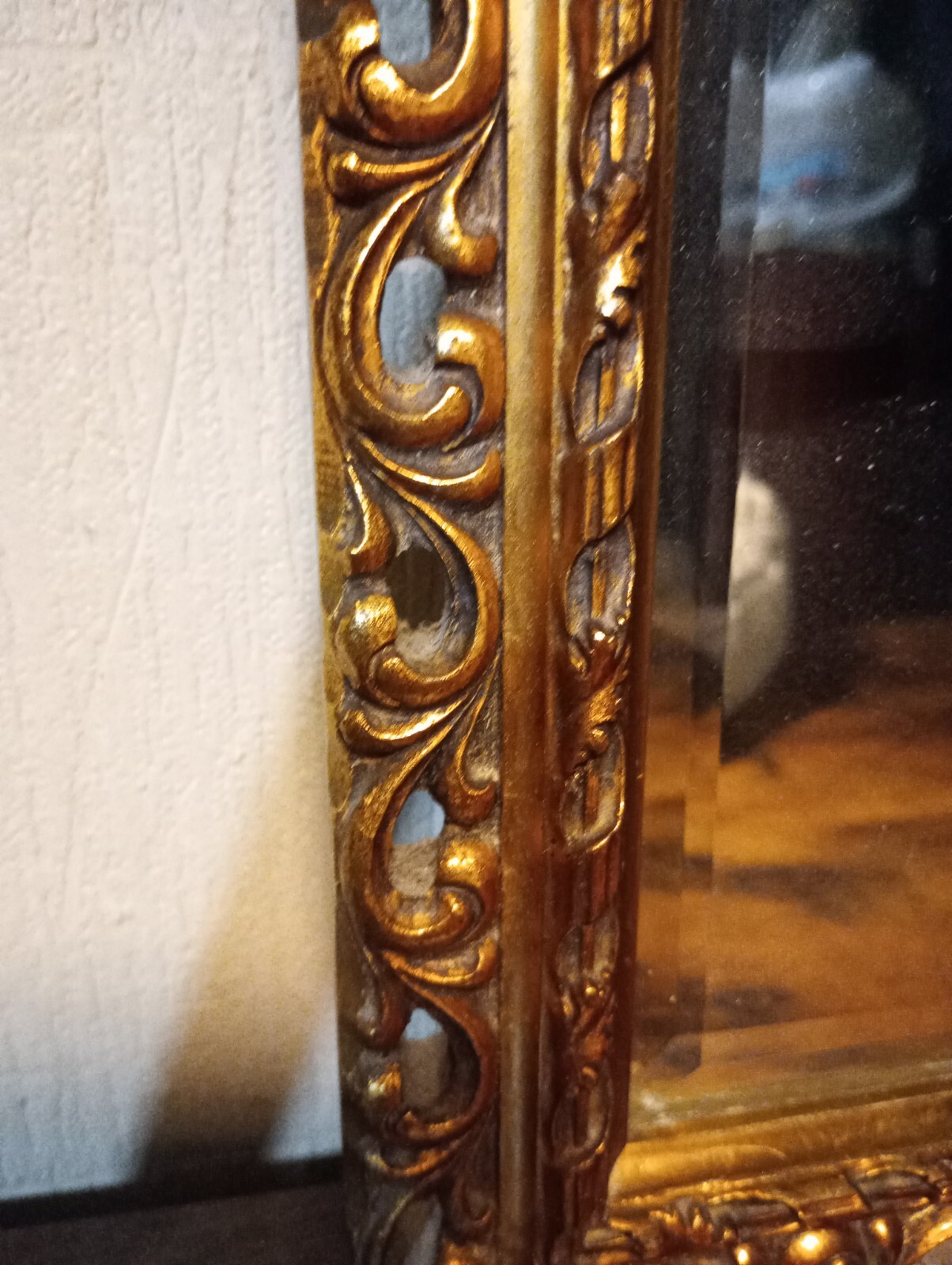 Vintage Heavy Gold Ornate Wooden Framed Bevelled Mirror eBay