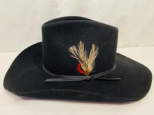 NOS NWOB Bradford Western Resistol RINGO Black Wool Cowboy Hat 6 3/4 LONG OVAL
