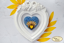 DIY Jewelry Making Beading Kit Pin Sun Heart Brooch Bead Embroidery Needlepoint