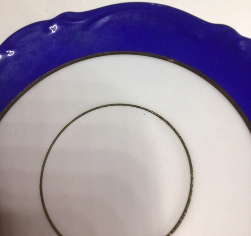 PMK Bavaria 60 Demitasse Saucer Blue White Gold 4 5/8 Inch Porcelain Vtg - Picture 11 of 18