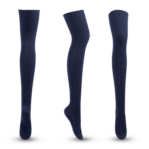 2 Paar Warme Damen-Stricksocken Über Dem Knie Lange Oberschenkelhohe K - Bild 14 von 25
