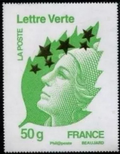 2012 FRANCE N°4662N Maxi Marianne de l´Europe Etoiles d´Or (50gr LV) 60x78mm