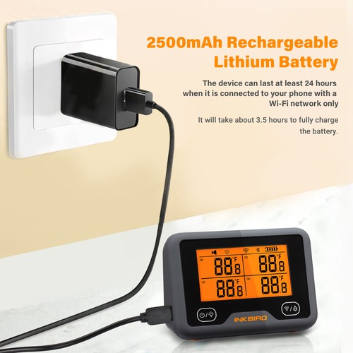 WLAN Bluetooth Grillthermometer IBBQ-4BW WiFi Fleischthermometer Sonde Alarm APP - Bild 11 von 12
