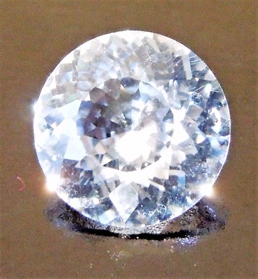 White Sapphire Round 7 mm 1.5 ct More Facets Cut VVS Brilliant Diamond Solitaire