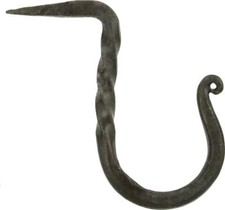 Medium Twisted Beeswax Finish Blacksmith Style Nail-In Wall Hook Or Cup Hook