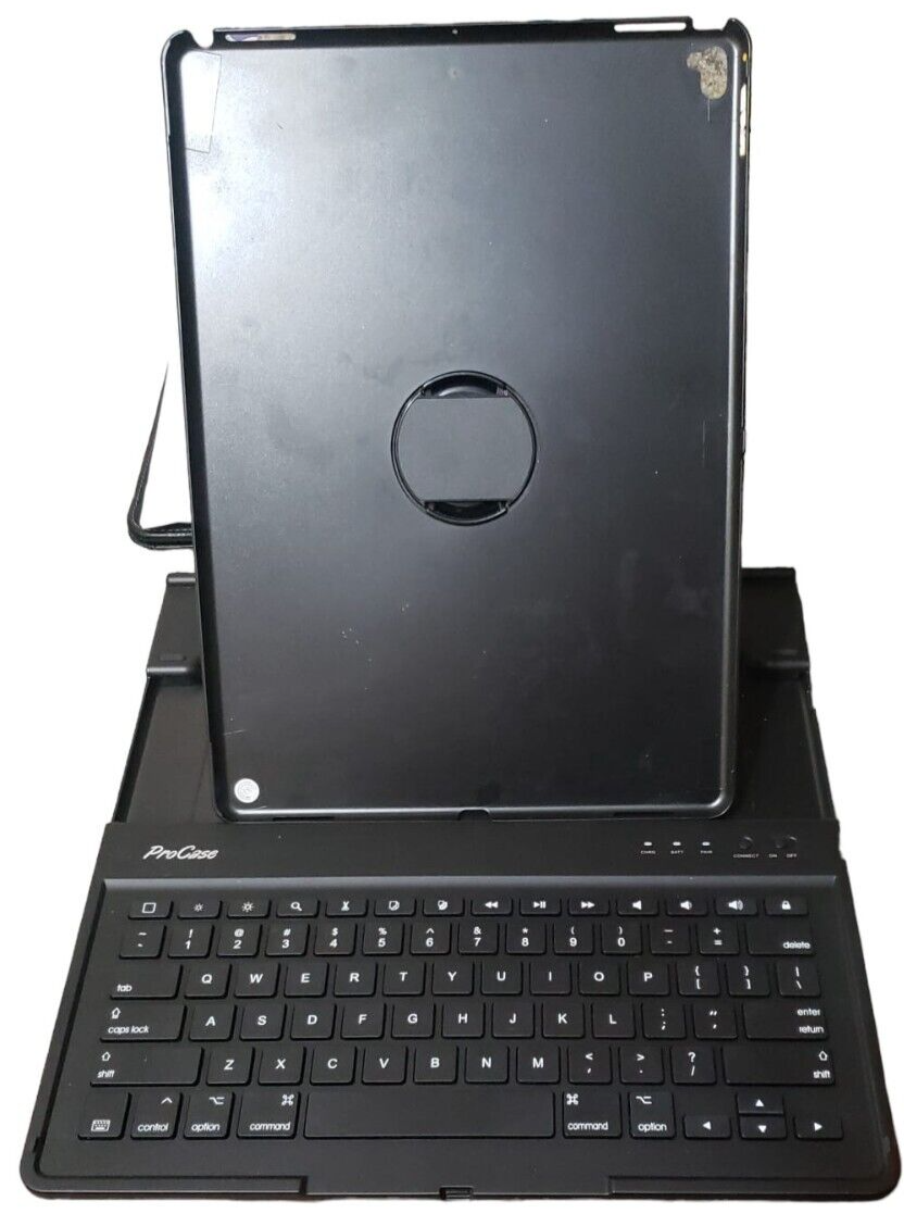 Procase Black Swivel Hard Case Binder Notebook with Keyboard for iPad Tablet-image