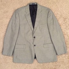 Stafford Blazer Mens 44R Classic Fit Black White Houndstooth Poly Rayon