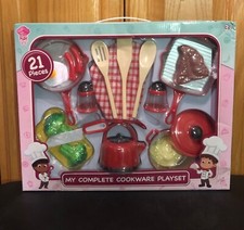 Gourmet Play Let's Make Dinner 20 Piece Play Set - Includes Cookware and Food 3 