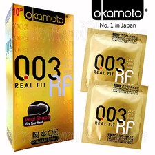 Okamoto OK 003 Real Fit condoms  Ultra Thin Feel 0.03  Retail box of 10 PCS
