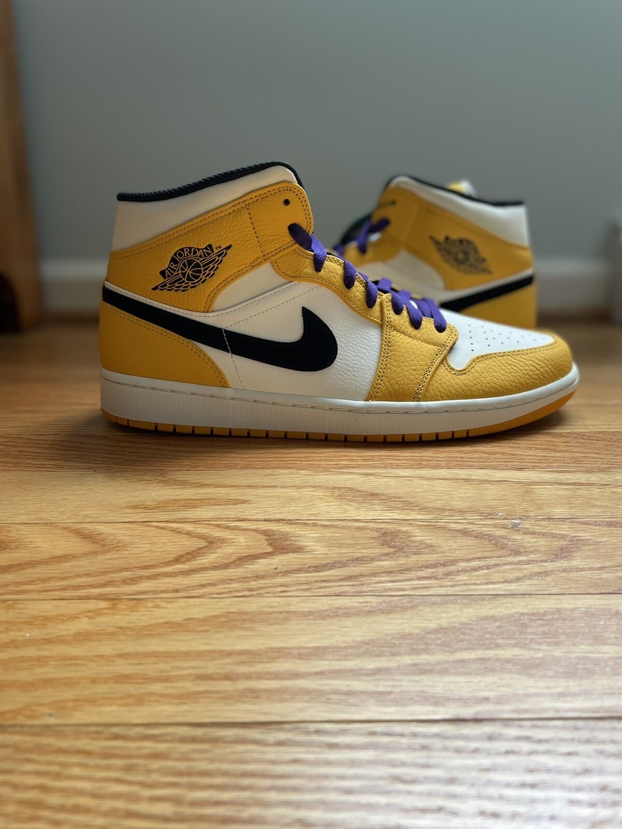 ★最終出品‼️ NIKE AIR JORDAN 1 MID SE LAKERS Jordan 1 Mid SE Lakers Men's - 852542-700 - US