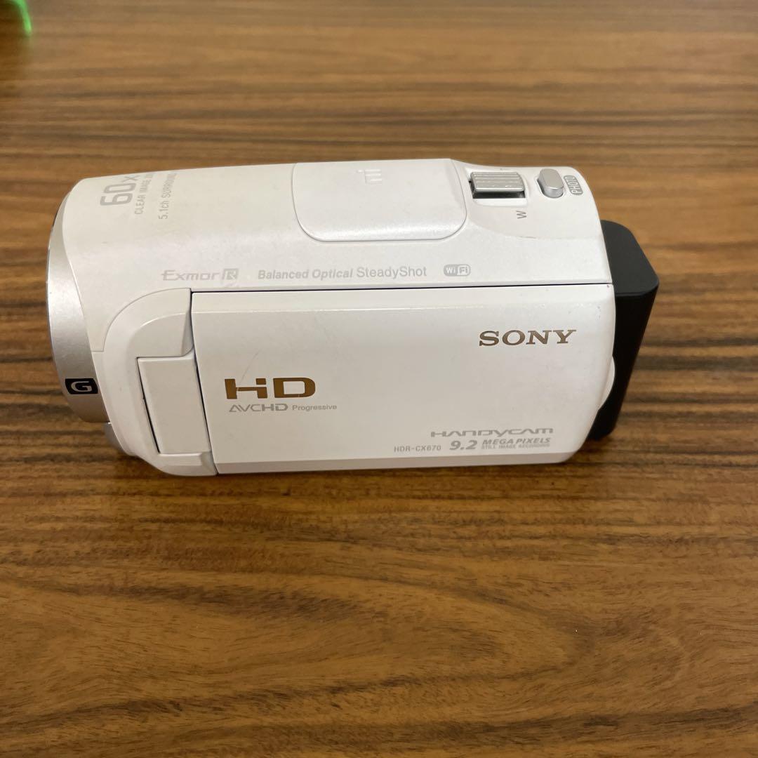 美品HDR-CX670 ビデオカメラ白ソニー