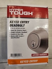 New Hyper Tough Keyed Entry Single Cylinder Deadbolt, Stainless Steel Finish