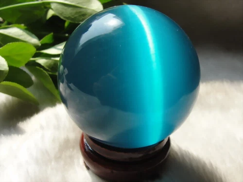 60/80MM Cat's Eye Crystal Ball Orb Sphere Healing ball Furnishing articles - Picture 30 of 39