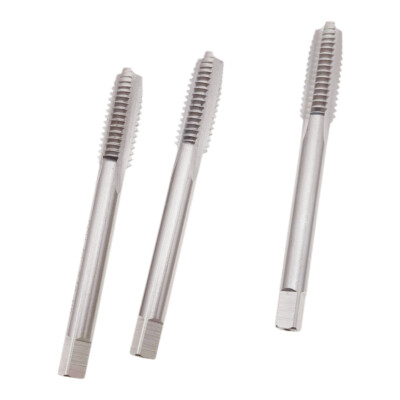 3Pcs 3/8-16 Tap Set RH 3/8X16 Thread Tap Right Hand Tool HSS
