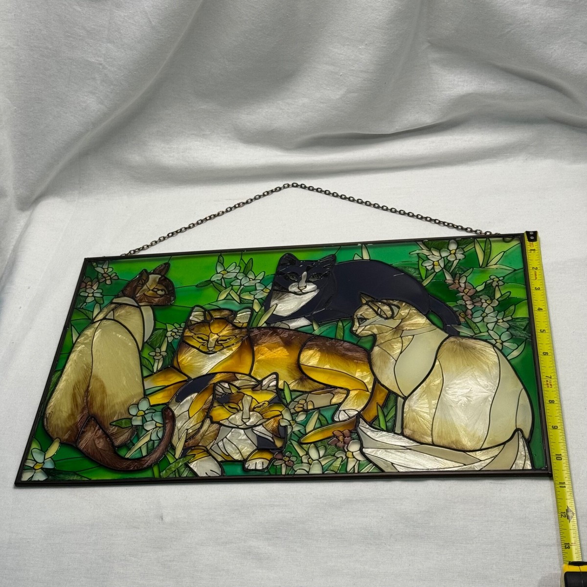 Tiffany Style Painted Stained Glass Art Vintage Joan Baker