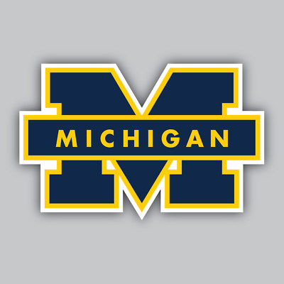 WinCraft NCAA Michigan Wolverines 4x4 Inch White Decal - Vinyl Sticker For Car, Laptop, Window