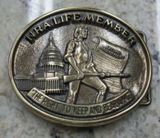 NRA Life Member Brass Belt Buckle by Jadco