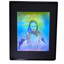 Imagen holograma coleccionable 3D estereograma de Jesús (grande) - REPUJADO - Enmarcado