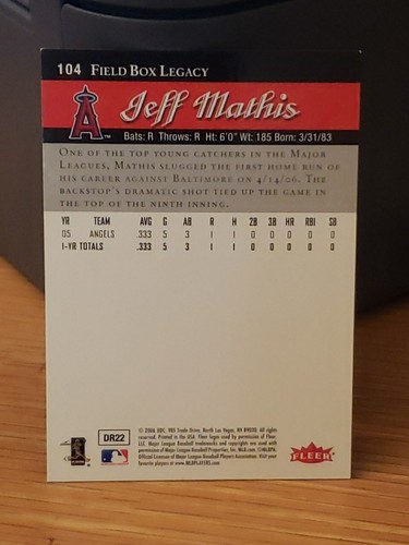 2006 Flair Showcase Jeff Mathis #104 RC 16/150 ANGELS - Picture 3 of 3