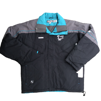 Vintage San Jose Sharks CCM Hockey Jacket Black Gray Teal XL Vintage San Jose Sharks CCM Hockey Jacket Black Gray Teal XL