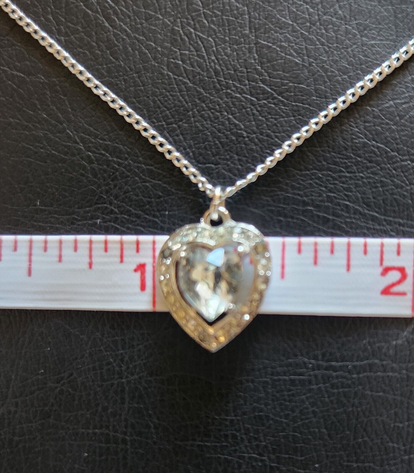 Vintage c. 1950 Trifari Crown  Crystal Heart Pend… - image 5