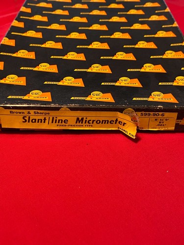 Brown & Sharpe 599-90-6 8-9" Slant-Line Micrometer IN STOCK - Picture 6 of 7